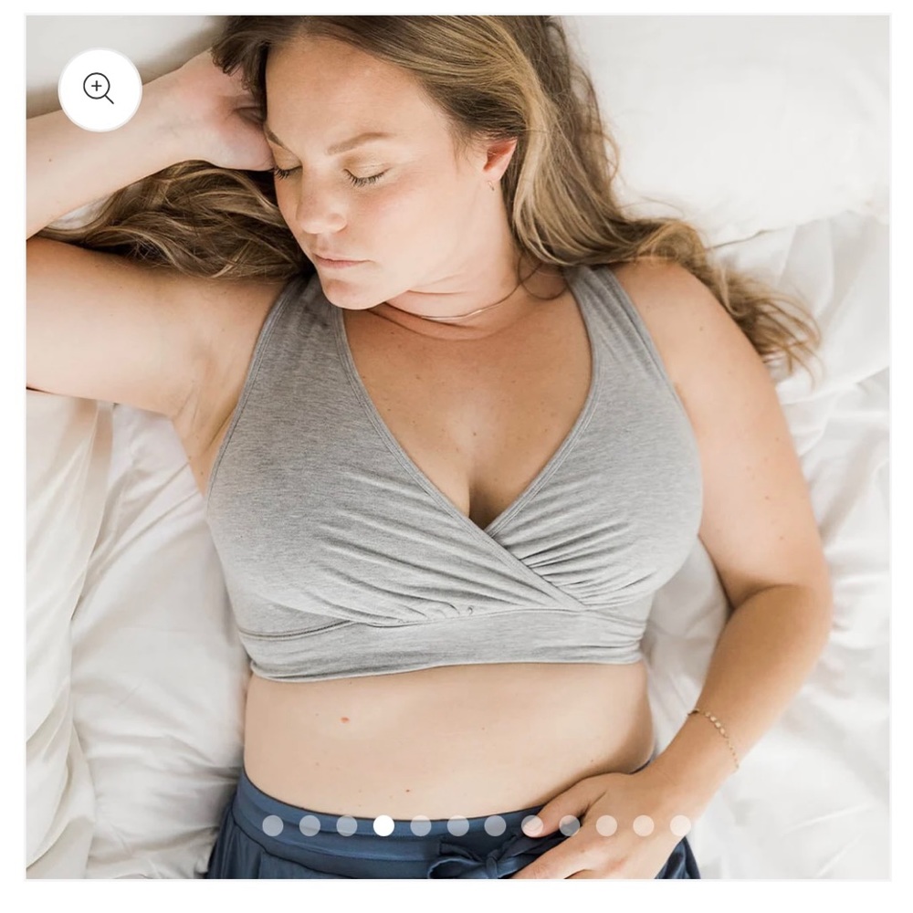 Medium Busty teal French terry racerback nursing and sleep bra